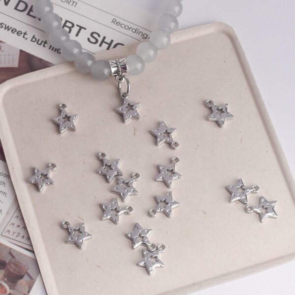 oly-280c47d89aca92e40727255885d3f8b3 Wholesale Stylish Five Point Star Hollow Pendant Zinc Alloy Electroplated DIY Jewelry Accessory