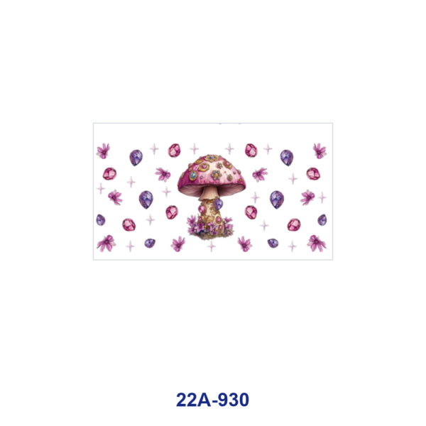 oly-28104562330beb630cc3fe38dfa6a5ab Wholesale 5pcs Soft Dreamy Watercolor Mushroom Wild Flower Butterfly Gemstone Mixed Decor Prints 16oz Cup UV DTF Wraps