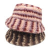 Wholesale Striped Plush Bucket Hat Chic Winter Hat for Women Everyday Wear