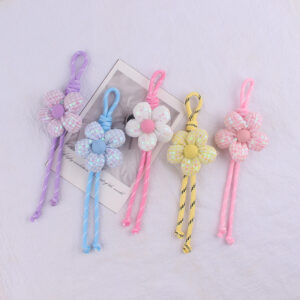oly-282e971f83e84e14936128507d97f45c Wholesale Fabric Flower Bag Charm and Phone Lanyard Hand Knitted Sequined Accessory Trendy Gift for Resale