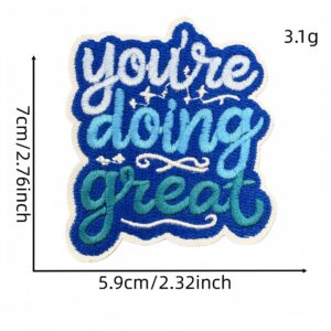 Blue english fabric patch 8#