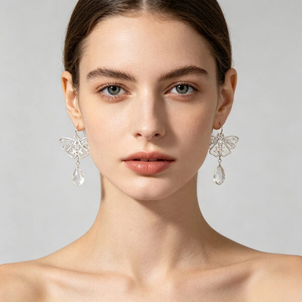 oly-284abe9585a6b127f1285ab1afa8f7bf Wholesale Hollow Butterfly Pendant Earrings - Trendy Zinc Alloy Plated Fashion Jewelry Accessory for Women