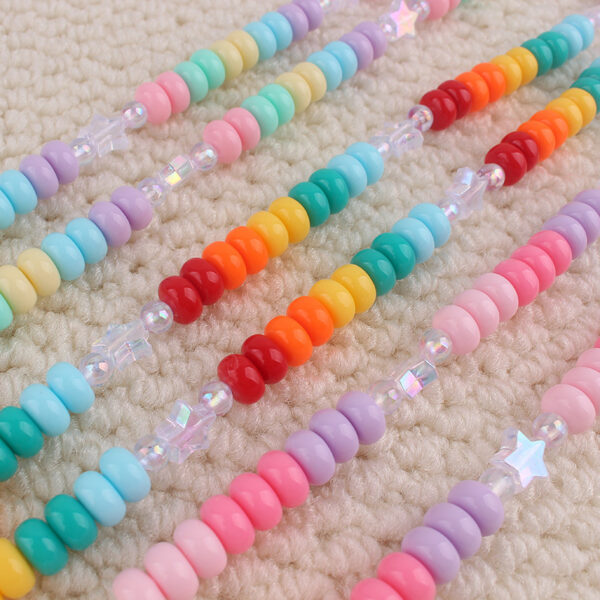 oly-288165ede4fa55bde23fd7e8dc0697d7 Wholesale Rainbow Heart Tassel Silicone Keychain Necklace Fashion Accessory Gift