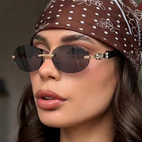 oly-289595a0ccdfb67b644f35e279d19e97 Wholesale Rimless Retro Oval Sunglasses UV400 Street Style Fashion Sun Glasses