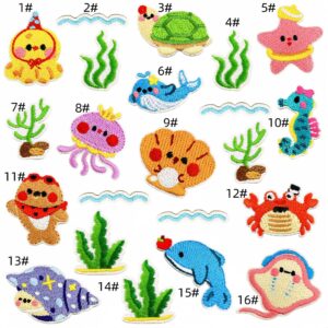 Marine life cloth patch set 22 pieces