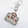 Wholesale Rhinestone Nurse Ambulance Keychain Stylish Medical Bag Charm Key Ring for Car Key Accessory Boutique Gift