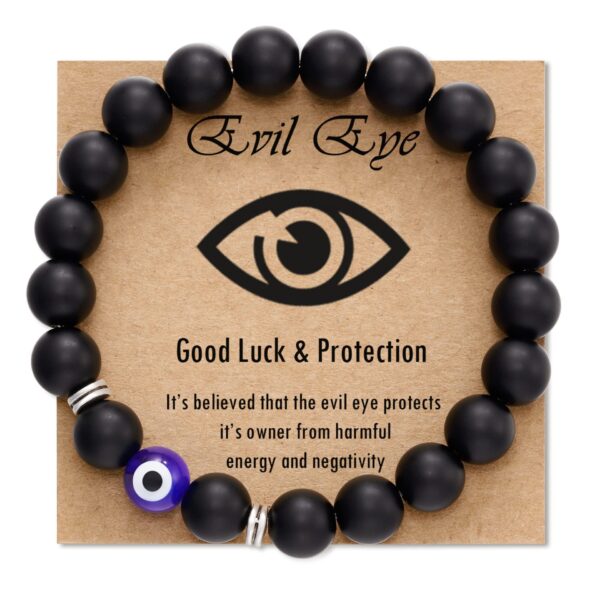 oly-28aa5c28d104ef12d54e589cd65dd482 Wholesale Frosted Tiger Eye Stone Evil Eye Beaded Bracelet Men's Fashion Accessory