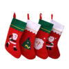 Wholesale Large Christmas Stocking Applique Non Woven Fabric White Edge Random Pattern Gift Home Decor