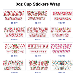 Wholesale 8pcs Mixed Cute Strawberry Girl Cartoon Print 3oz Cup Stickers Wrap