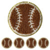 oly-28ba4b657a89a632045b5a836a19a192 Wholesale Fashion Yellow Round Softball Chenille Embroidered Patch DIY Fabric Applique, Boutique Craft Supply