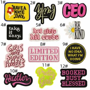 Colorful english text stickers set of 12 pieces