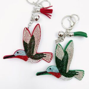 Wholesale Rhinestone Hummingbird Tassel Keychain Fashion Accessory Boutique Resale