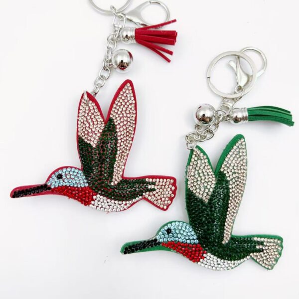 Wholesale Rhinestone Hummingbird Tassel Keychain Fashion Accessory Boutique Resale