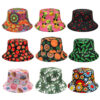Wholesale Reversible Fruit Flower Print Bucket Hat for Outdoor Sun Protection Casual Fashion Accessory