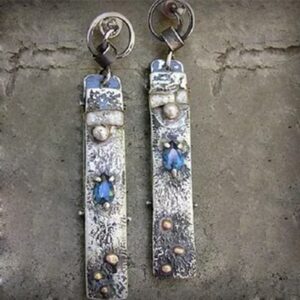 Wholesale Retro Long Pendant Earrings Ancient Silver Geometric Drop Boutique Resale Fashion Accessory