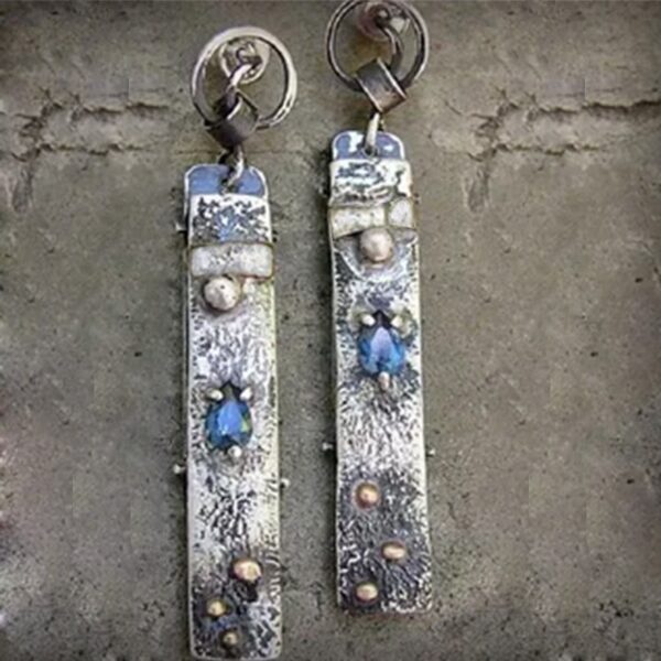 oly-29021916f7e13eece575e638fe1c3a02 Wholesale Retro Long Pendant Earrings Ancient Silver Geometric Drop Boutique Resale Fashion Accessory