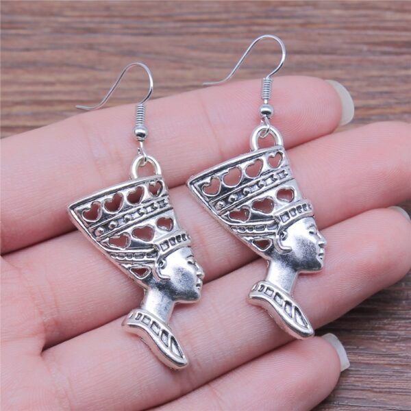 Wholesale Vintage Egyptian Queen Drop Earrings Gold Alloy Electroplated Party Wear Jewelry Accessory