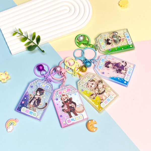 oly-2910b078b4a47440db74c35eaddcd0cc Wholesale Trendy Acrylic Oil Glitter Keychain Anime Bag Charm Car Key Accessory Gift OLY Exclusive