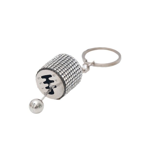 Wholesale Metal Car Shift Knob Keychain Chic White Accessory for Auto Enthusiasts Gift