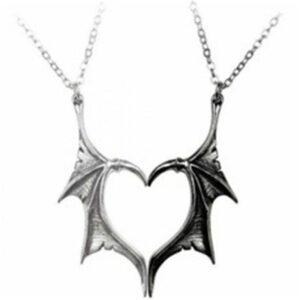 oly-295950ebe666e5eff24c2e6dfa98b0cd Wholesale Evil Heart Bat Wing Pendant Necklace Halloween Punk Dragon Wing Choker Jewelry Accessory