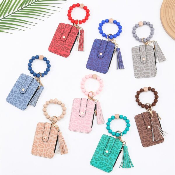 oly-29619cb1bf3f81359a984bf0083e2d5f Wholesale Leopard Print PU Card Holder Wristlet Keychain Wallet for Women Boutique Resale