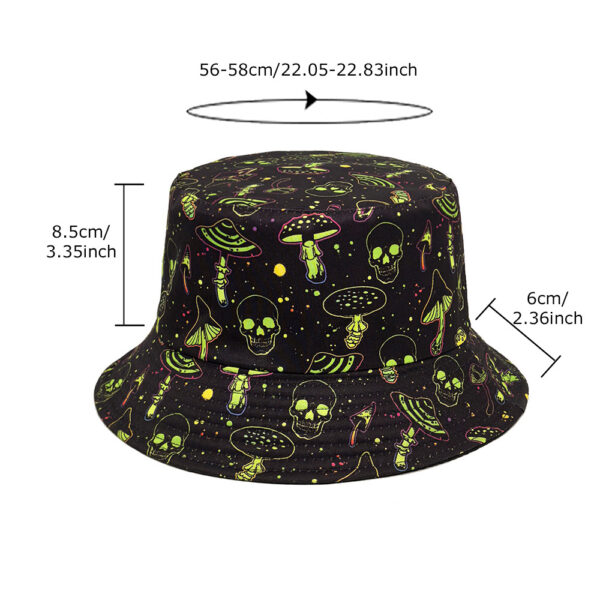 oly-29723e63f20d4fbdcad3593e525ac17f Wholesale Skull Pattern Double Sided Fisherman Hat Sun Protection Short Brim Fashion Accessory