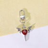 Wholesale Zinc Alloy Gothic Skull Love Wings Cross Pendant Keychain Chic Car Key Accessory