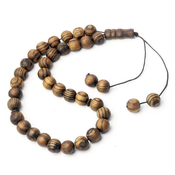 Wholesale Wood 33 Beads Natural Pattern Round Prayer Bracelet Everyday Wear Gift