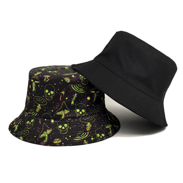 oly-2995f5354e80af0eed986fd83075d991 Wholesale Skull Pattern Double Sided Fisherman Hat Sun Protection Short Brim Fashion Accessory