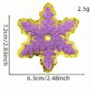 Wholesale Chic Snowflake Embroidered Patch - Chenille Gold Edge DIY Clothing Accessory for Resale