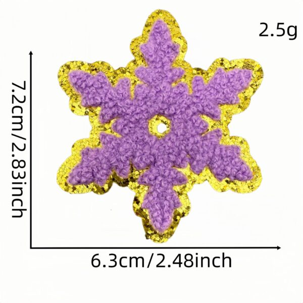 Wholesale Chic Snowflake Embroidered Patch - Chenille Gold Edge DIY Clothing Accessory for Resale