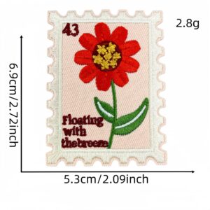 Flower stamp cloth sticker #4