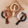 oly-29de11a391d89387c5d6a7fbbe16fcd6 Wholesale European Style Silicone Bead DIY Bracelet Keychain with Leather Tassel Fashion Jewelry Accessory Gift