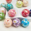 oly-29e843012bab6c482646da43491caa21 Wholesale Chic Acrylic Flower Printed Beads 16mm Pink for DIY Phone Chain Keychain Bag Charm Accessory