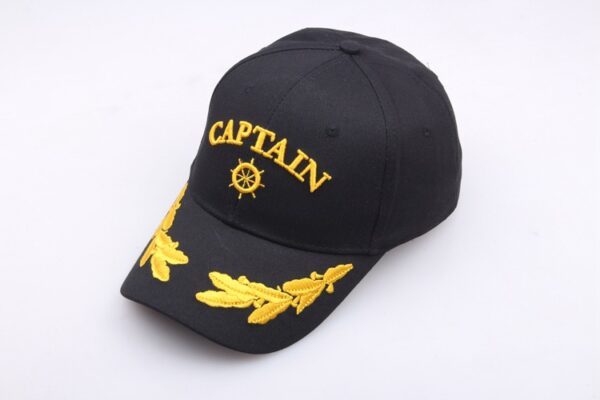 oly-29ea3adf3e2a25e5999d31f27a7e7207 Wholesale 3D Embroidered Black Captain Hat Chic Sailor Style for Everyday or Party
