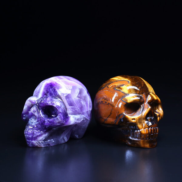 Wholesale Natural Crystal Skull Decorative Accent - Engraved Gemstone Ornament for Resale