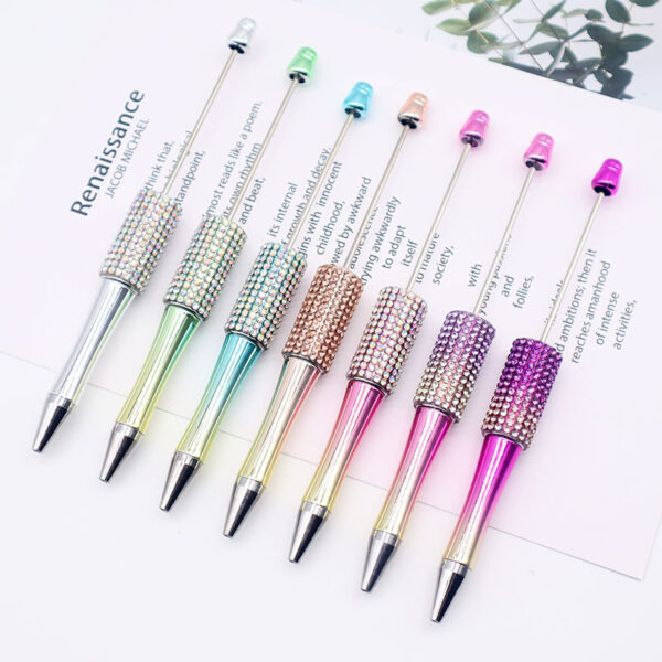 Wholesale DIY Sparkling Diamond Bead Pen Swirl Design Business Gift Decorative Pen