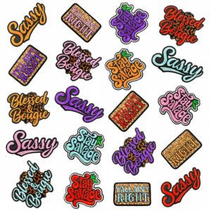 oly-2a2bd77caa12546fa36ae8cf53c7eb3a Wholesale Leopard Print English Slogan Embroidered Patches Set of 20 Decorative Clothing Accessory