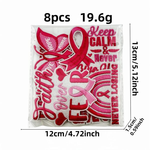 oly-2a4165f730e3ac37987ab78d6daec2a7 Wholesale 8 Pieces Polyester Embroidered Patches Pink Ribbon Butterfly Design Decorative Accent for Everyday Use
