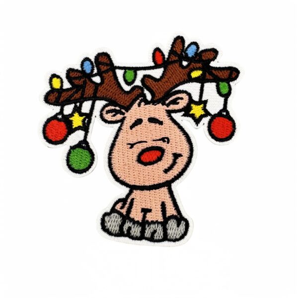 oly-2a47e2f800058c387ba404d6c7468600 Wholesale Christmas Embroidery Patches Cartoon Deer Snowflake Polyester Thread Boutique Resale Accessory