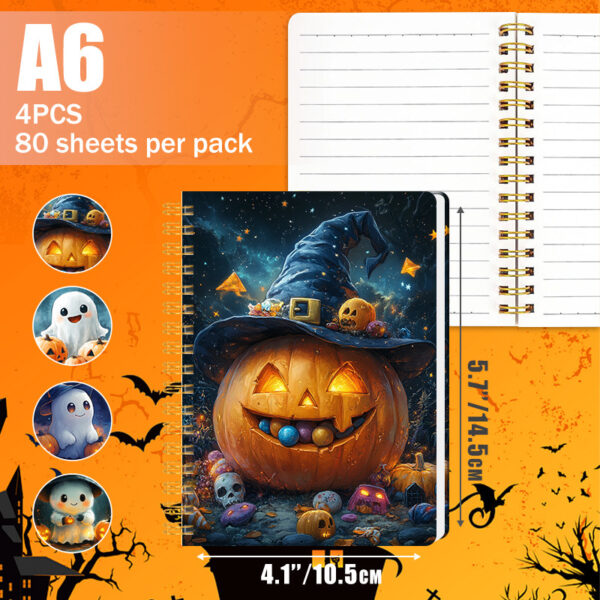 oly-2a55c9c24bd40f4b589cfdb7a864e0fc Wholesale Trendy Halloween Jack O Lantern A6 Spiral Notebook 80 Sheets Party Favor