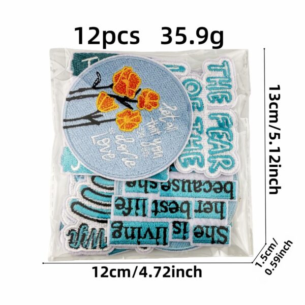 Wholesale Iron On Embroidered Cloth Patch with Cartoon English Quotes DIY Fashion Accessory