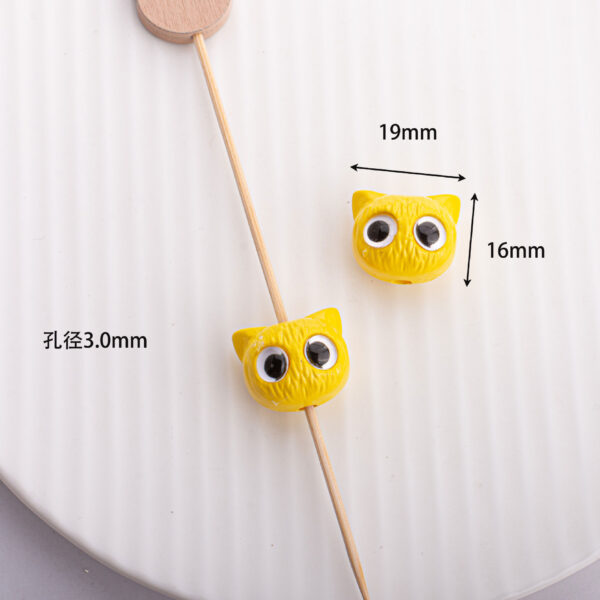 Wholesale Cute Owl Acrylic Loose Beads Solid Color DIY Fashion Accessory for Bracelet and Car Decor Gift