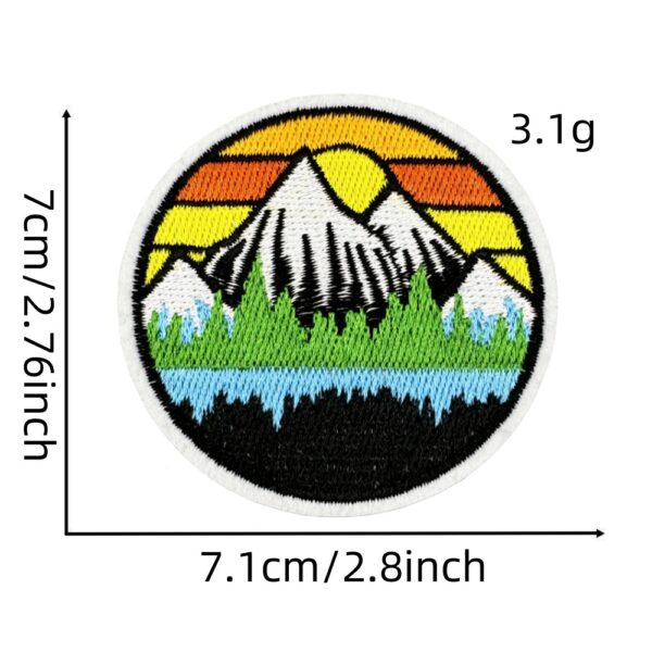 oly-2a7f271a6225994961987cfaee0a7f35 Wholesale Round Travel Embroidery Patch Polyester Thread Landscape Decorative Iron on Sticker for Home Decor Gift Resale