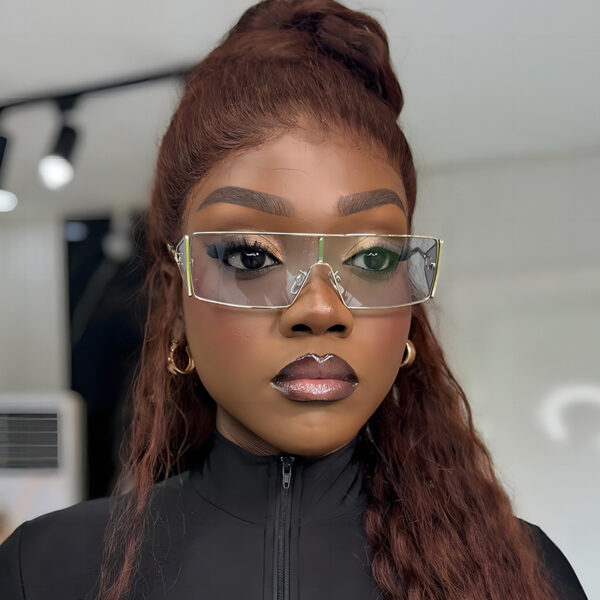 oly-2a8e5fb72a09aece34241e87028254df Wholesale Trendy Futuristic Metal Sunglasses UV400 Black Frame Grey Lens Fashion Accessory