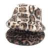 Wholesale Leopard Print Plush Bucket Hat Stylish Winter Fashion Accessory Gift for Women Boutique Resale