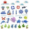 Wholesale Ocean Series Cartoon Embroidery Patch Polyester Thread Fashion Accessory for Hats & Shoes