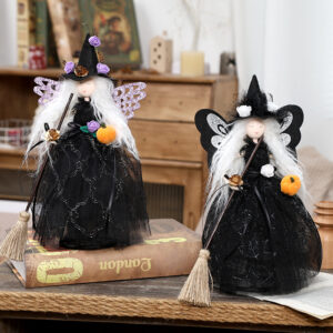 Wholesale Halloween Witch Butterfly Doll with Silk Cloth Decorative Ornament for Home Party Gift Resale