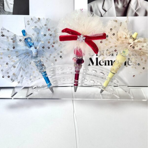 oly-2aa4001136311c60cb19135d7bb3e4b3 Wholesale Decorative Beaded Ballpoint Pen with Large Bow - Chic Everyday Writing Accessory