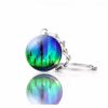 Wholesale Metal Keychain with Double Sided Glass Ball Pendant Design Fashion Accessory for Gift or Everyday Use
